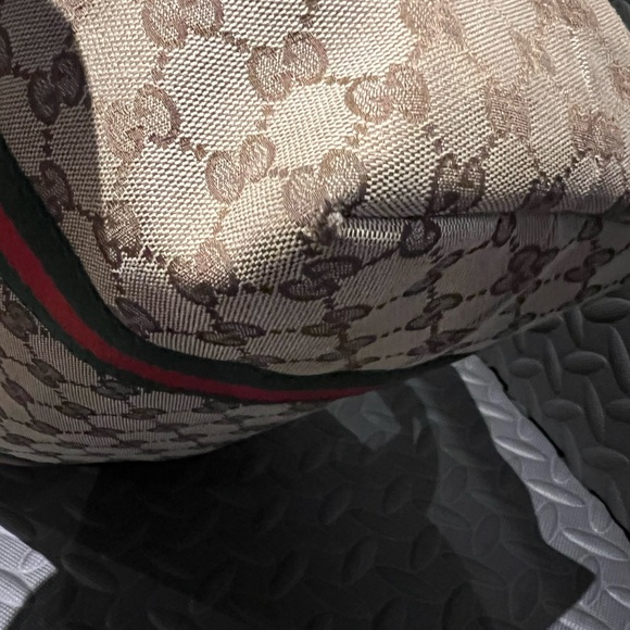 Auth GUCCI Sherry Tote Bag Beige Ivory GG Canvas Leather - Picture 12 of 16